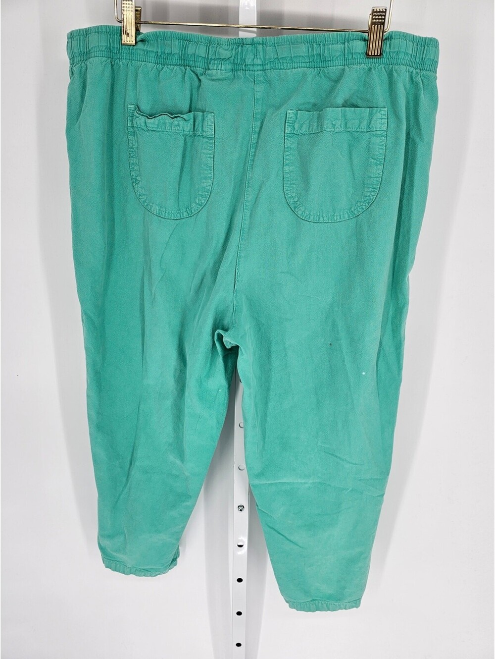 Laura Scott Women's Green Cotton High Rise Wide Leg Casual Pants Size XL/EG - Picture 4 of 4